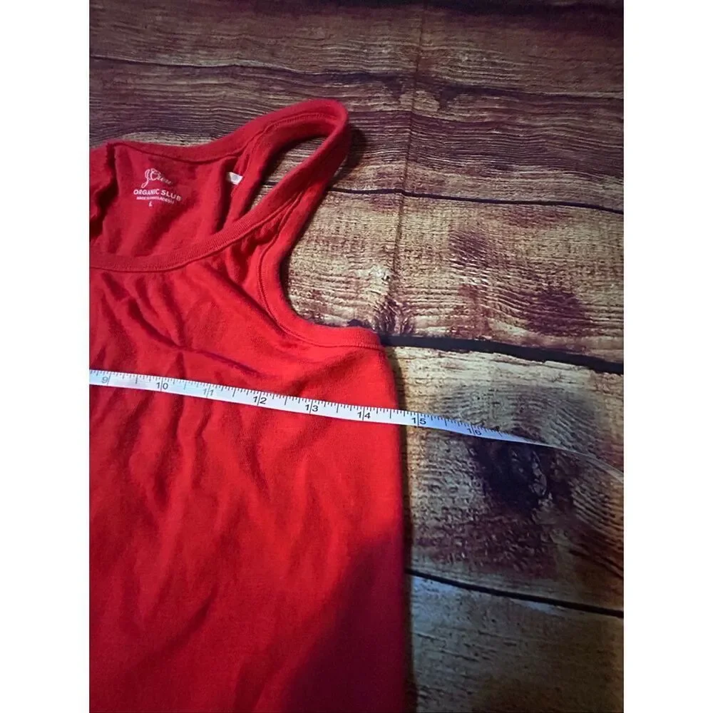 J. Crew Organic Slub Tank Red Size L